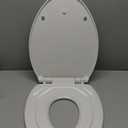 Elongated Toilet Seat with Toddler Seat Built In, Slow Close for Both Child & Adult Seats, Potty Training Seat, No Wiggle and Easy to Install, Detachable Toddler Seat for Longterm Usage, White