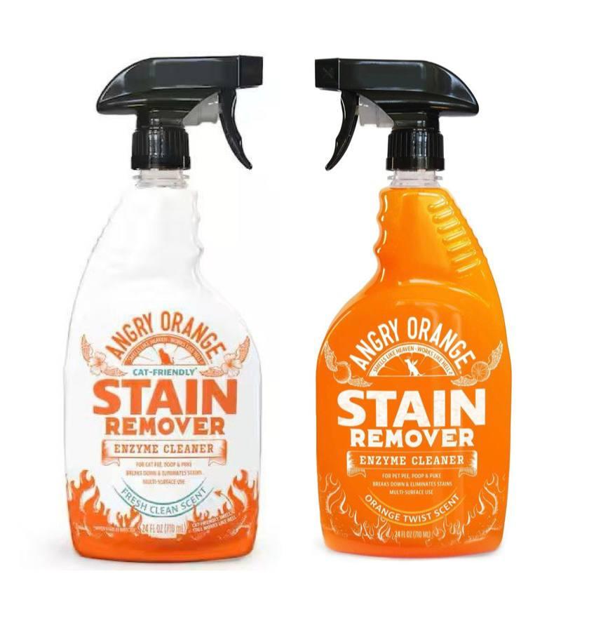 ANGRY ORANGE Pet Stain and Odor Remover for Dog Urine and Stains  Enzyme Cleaner (32oz (2 pack), Citrus + Fresh)