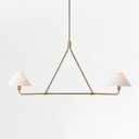 Minimalist Elegance Architectural 2-Light Tapered Pendant - Perfect for Dining, Bedroom, and Living Room Illumination, 46.25 w x 5 d x 63 h (Brass)