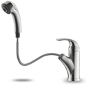 Kitchen Faucet with Sprayer, Brushed Nickel Kitchen Sink Faucet with Pull Out Sprayer, Single Handle 1 Hole Kitchen Faucets Solid Brass Commercial RV Kitchen Faucet 2 Modes & 150°Rotation & No Lead