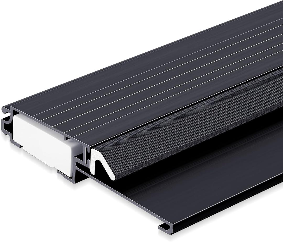 Tandefio 1 Pcs 4-9/16"x1"x36" Exterior Door Threshold Heavy Duty Aluminum Outswing Fixed Bumper Sill, Composite Material Base with Aluminum Top and Seal Outswing Door Threshold (Black)