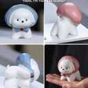 Handmade Ceramic Puppy Tea Pet - Cute Dog Figurine with Headscarf, Adorable Home Decor, Gift for Tea Lovers