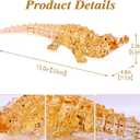 Crocodile Figurine Gold Clear Acrylic Alligator Statue Crystal Finish, Animal Statues Home Decor Alligator Souvenir, for Office Coffee Table TV Cabinet Entrance Luxury High End Christmas Decoration
