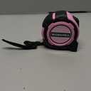 WORKPRO 25FT Pink Tape Measure, 1/8 Fractions Easy Read Measuring Tape, Retractable Nylon Coating Measurement Tape Accuracy 1/32, Magnetic Hook, Belt Clip, Rubber Protective Casing - Pink Ribbon