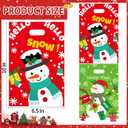 4 x Elanket 40 Pcs Happy Christmas Treat Bags With Handles - Assorted Goodie Bags for Trick-or-Treat, Party Favors - Cute Snowman Designs for Classroom Decorations