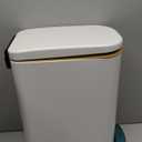 ELPHECO 3.5 Gallon Bathroom Trash Can with Soft Close Lid, 13.5 Litre Stainless Steel Pedel Garbage Can with Removable Inner Bucket, Wastebasket for Bathroom, Office, Bedroom, Matte White