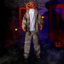 Halloween Animatronics Flying Witch Decorations, 6ft Animated Floating Witch with Sound Activated, Creepy Talking Sound, Mouth Move, Light Up Eyes, Haunted Decor Horror Prop for Outdoor, Yard Lawn