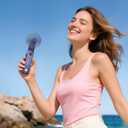 SWEETFULL Portable Handheld Mini Fan with LED Display, 3-in-1 Personal Foldable USB Rechargeable Hand Held Fan & Flashlight for Travel, Lash Eyelash, Cute Small Pocket for Women, Girls