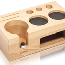 KHAVA Espresso Tamping Station | Wooden Coffee Tamper Station 5154 mm | Espresso Organizer Portafilter Holder | Coffee Station Organizer for Countertop | Espresso Accessories for Coffee Bar, Natural