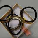 4PCS Gold Hair Ties, Metal Hair Ties for Thick Hair, Elegant Durable Round Geometric Design Hair Cuffs, Gold Hair Accessories Stretchy Non-Damage Ponytail Holders (Gold Set 04)