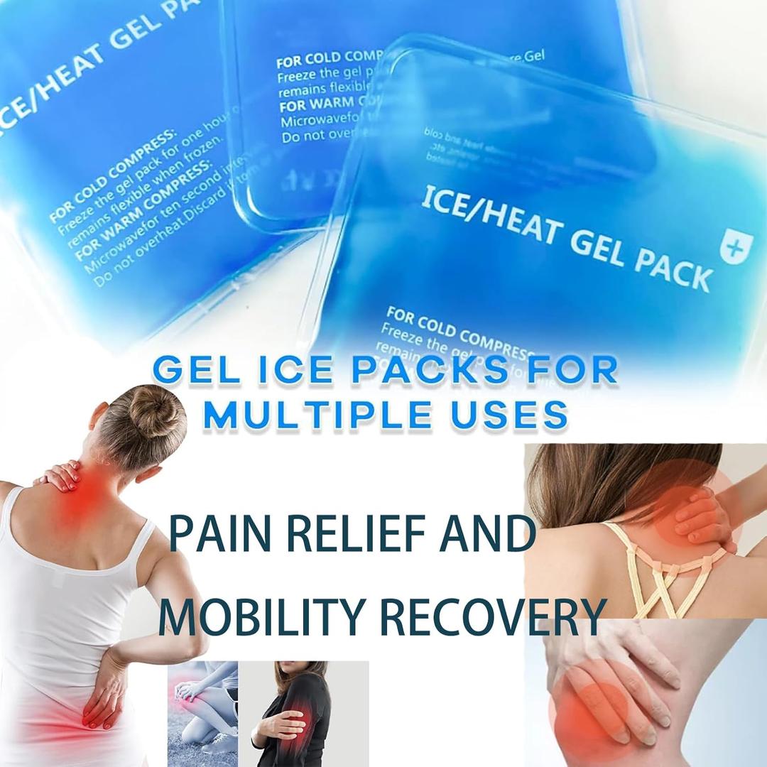 Gel Ice Packs, Cold Ice Packs for Injuries, Cold Pack Reusable Hot and Cold Pack for Injuries, Pain Relief, Wisdom Teeth, First Aid, Neck, Head, Arms, Legs (Blue(Large 2count)) Gel Ice Packs, Cold Ice Packs for Injuries, Cold Pack Reusable Hot and Cold Pack for Injuries, Pain Relief, Wisdom Teeth, First Aid, Neck, Head, Arms, Legs (Blue(Large 2count))