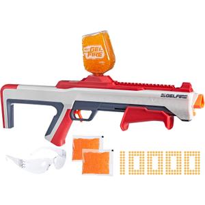 NERF Pro Gelfire Raid Blaster, Fire 5 Rounds at Once, 10,000 Gel Rounds, 800 Round Hopper, Eyewear, Toys for Teens Ages 14 & Up, Large