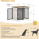 Hzuaneri 27.2" Dog Crate Furniture with Barn Door, Heavy Duty Dog Kennel Indoor with 2 Doors, Wooden Pet Cage End Table for Small Medium Dogs up to 22 lb, Anti-Chew Anti-Escape, White Brown DFC84314B