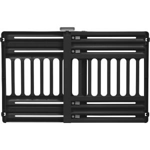 IRIS USA 24"-39" Dog Gate, Adjustable Indoor Pet Barrier, Pet Gate for Puppy, Small Dog, Cat, Easy Twist-to-Lock for Doorways & Stairs, Portable, Expandable, 25" Tall, Black