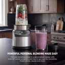 Ninja Blender | Nutri Pro | Auto IQ Blend | Smoothies, Shakes, Frozen Drinks, Salsa, Dips | Includes (2) 24 oz. To-Go Cups & Spout Lids | Crushes Ice, Fruit & Veggies |1100 Peak Watt | Silver | BN401