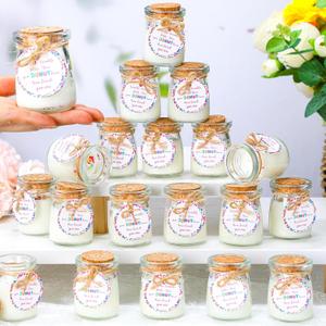 Threlaco 20 Pcs Little Star Baby Shower Favors Party Candle Lavender Scented Glass Mason Jar Wax Candle Bulk for Guests Girl Boy Gender Reveal Party Gifts(Colorful)