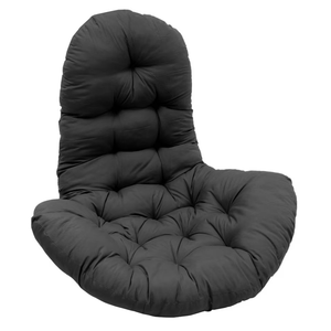 Thick Hanging Egg Chair Cushion with High Back - Black 3x5 ft