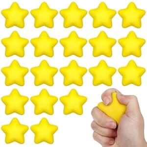 20 Packs for Star Stress Ball Bulk Mini Stress Relief Balls Small Foam Squeeze Anxious Toy for Star Squishy Balls Kids School Carnival Reward Football Party Decorations Supplies