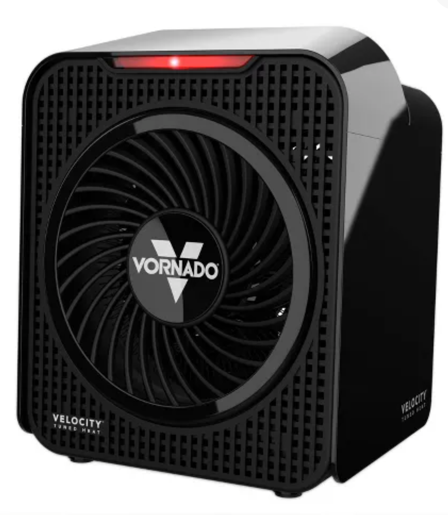 Vornado Velocity 1 Personal SpaceHeater with 2 Heat Settings and Advanced Safety Features: Electric Fan, 750W, ETL Listed