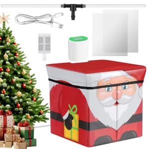 12" X 12" Large Christmas Tree Watering System, 6 Gallon Automatic Tree Helper Device, Disguised as Present Xmas Gift Box Auto Live Christmas Tree Watering, Keeps Live Tree Fresh & Green