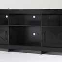 YITAHOME Farmhouse TV Stand with Power Outlet, LED Light Entertainment Center for 65 Inch TVs, TV Cabinet with Storage, Rustic Media Console for Living Room, 59" Black