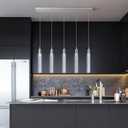 Kitchen Island Lighting Modern Light Fixture Chrome Pendant Light Dimmable LED Chrome Finish Mini Crystal Pendant Lights for Dining Room Living Room5-Light