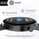 AI Chatgpt,Smart Watch for man,Translator Watch,Fitness Tracker with Heart Rate & Sleep Monitor,Answer/Make Call,AMOLED Touchsreen,Smartwatch for iPhone/Samsung/Android,50+Sport Modes,3ATM Waterproof