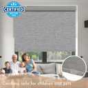 Persilux Blackout Roller Shades for Windows,Cordless,Linen Fabric,Roller Blinds for Windows,Thermal Insulated Fabric UV Protection,Window Shades for Home,Office,Bedroom,Door,Blackout-Grey,Custom 