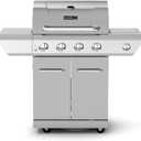 Nexgrill 4-Burner Propane Gas Grill in Stainless Steel with Side Burner, 60000BTUs, 626 sq. in. Cooking Space, Perfect for Outdoor Cooking & Grilling, Patios, BBQ, Backyards, Silver, 720-0830H
