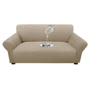 GlideSpirit Waterproof Stretch Loveseat Couch Cover - Non-Slip Soft Sofa Slipcover with Elastic Bottom, Washable Leakproof Furniture Protector for Kids, Pets, Dogs & Cats (Loveseat, Island Fossi)
