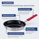 Tramontina Professional 10-Inch Ceramic Non Stick Frying Pan, Heavy-Gauge Aluminum Skillet with Ceramic Nonstick Coating, Dishwasher and Oven Safe, Black