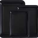 Nonstick Baking Sheet Pan Set - Cookie Sheets for Oven - 3 Piece Carbon Steel Bakeware Set - 9x13in, 10x15in, 11x17in with Extended Grips - Sturdy & Easy Clean -Black