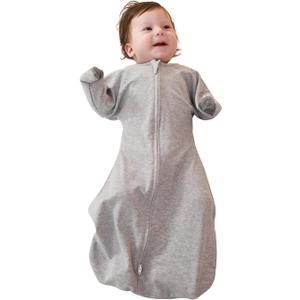 ZIGJOY Baby Transitional Swaddles for Newborns: 0.5 Tog Arms Up Sleep Sack 3-6-12 Months Soft Cotton Shark Fin 2 Way Zipper (Grey, 6-12 Months)