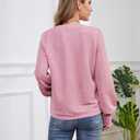 Womens Tops Dressy Casual Long Sleeve Shirts Loose V Neck Business Work Tunic Blouses (Pink, L)