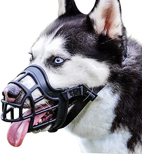 BARKLESS Dog Muzzle, Basket Muzzle Anti Biting Chewing, Sturdy Lightweight Cage Mouth Cover for Small Medium Large Sized Dogs, Allows Panting Drinking, Suitable for Grooming Trimming Training