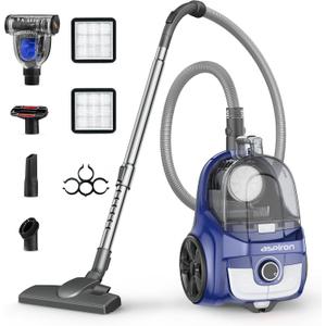 Aspiron Canister Vacuum, Upgraded 1600W Bagless Canister Vacuum Cleaner
