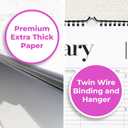2 x Wall Calendar 2026, 12 Months, 17" x 12" Large Wall Calendar with Hanger, Thick Paper and Spiral Binding. Minimalist Design, Business Style.