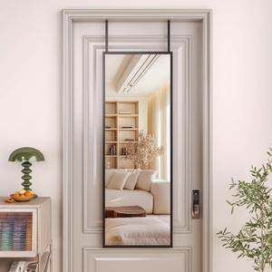 Hasipu Full Length Door Mirror 44"x16" Over The Door Hanging Mirror Large Wall Mounted Mirrors for Bedroom Living Room Bathroom Dorm