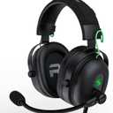 Black Shark Gaming Headset with Noise Canceling Cardioid Mic, Over-Ear Headphones for PC, PS4, PS5, Xbox, Switch, 50mm Dynamic Drivers & LED Light (T6)