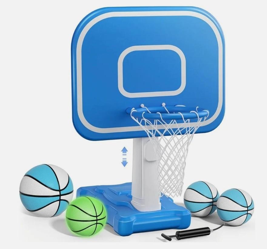 Uladis Pool Basketball Hoop 33"x26"x50" Pool Game with Adjustable Height