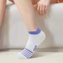 Womens Ankle Socks 4 Pairs Running Athletic Cushioned Sole Socks With Tab Anti-Blister (7-10)