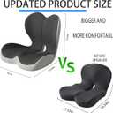 Memory Foam Office Chair Cushion for Sciatica Pain Relief Ergonomic Seat Cushions for Office Chairs, Desk Chair Cushion & Lumbar Support for Car, Airplane Seat Cushion for Back Pain, Large