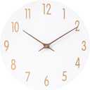 JoFomp Wall Clocks Battery Operated, 16 Inch Silent Non Ticking Wood Modern Wall Clock, Quartz Black and Gold Wall Clock Decorative for Living Room Decor Kitchen Bedroom Office Home (White, 16 Inch)