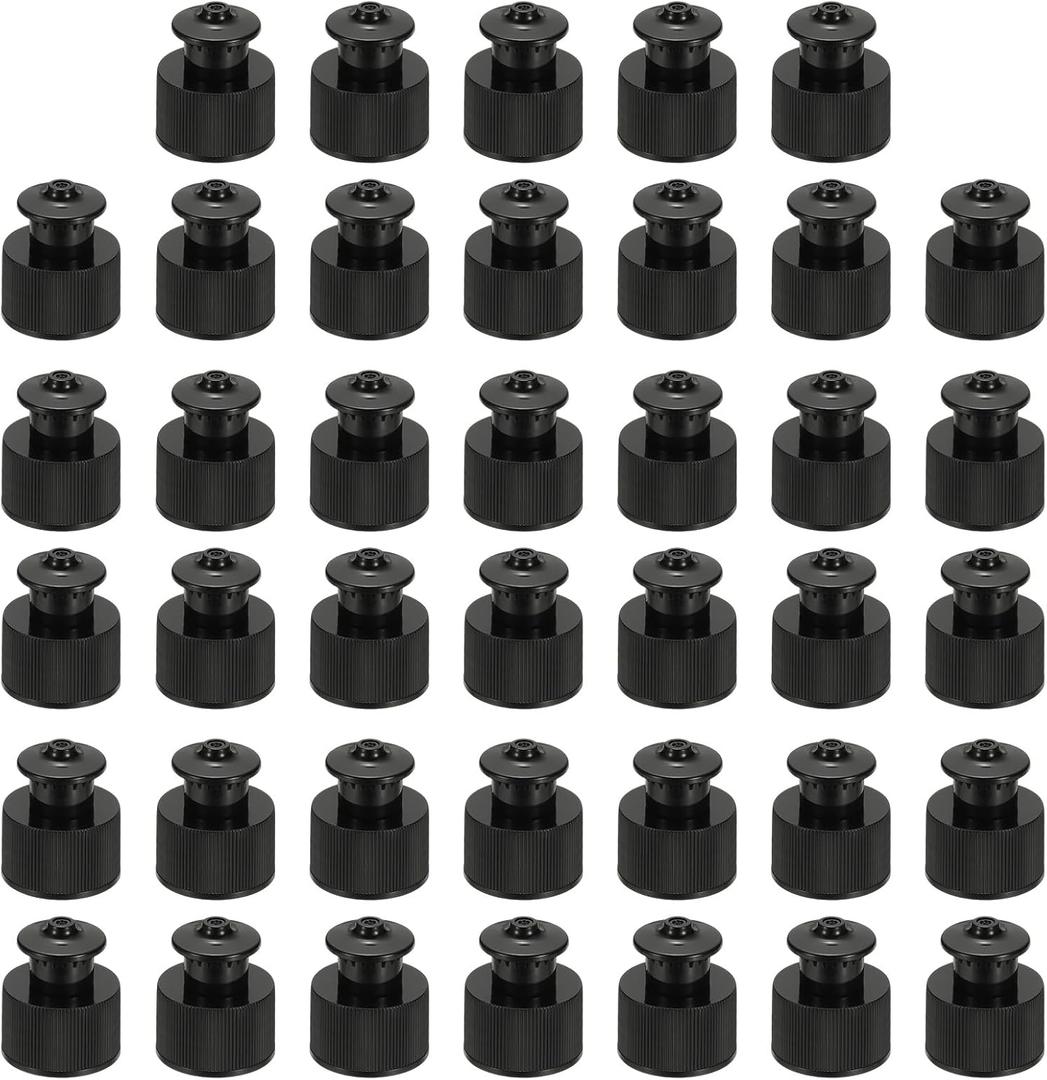 uxcell Plastic Push Pull Caps, Water Bottle Cap (24mm, Black)
