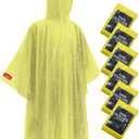 Hitituto Rain Ponchos for Adults - Extra Long Emergency Poncho with Hood, 6/12/24 Family Pack Raincoat, Home Survival Kits (Yellow)