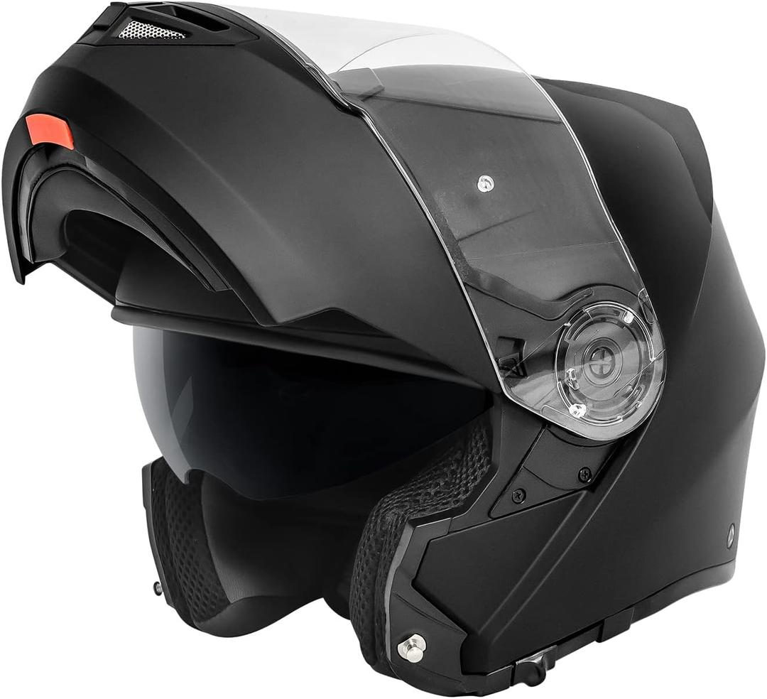VCAN VX28 Full Face Modular Flip-Up Motorcycle Helmet DOT Approved, Coolmax Cheek Pad & OTG Ready