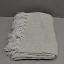 Americanflat 50x60 Throw Blanket - Soft and Breathable Cotton Throw Blanket for Couch, Bed, Chair - Decorative Blankets Perfect for Home or Outdoor Use - Light Green and White Herringbone Design