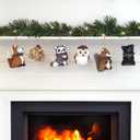 naturevibe Sisal Woodland Animals Christmas Tree Ornaments,Set of 6 Natural Forest Friends with Gift Boxes for Presents,Ornaments Animals as Rustic Home Decorations