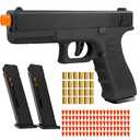 Soft Bullet Toy Gun with Shell Ejecting,Gun Fidget Toy with 200 Soft Bullets, 36 Shells and 2 Magazines,Education Toy Model,Christmas Birthday Gifts for Boys&Girls Kids Adults Age 8+(Black)