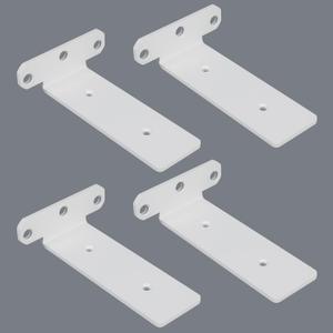 Alise Floating Shelf Brackets,White L Bracket for Shelves Heavy Duty Thickened and Widen Hidden Brace Joint Angle Brackets for Wooden Board Hanging Supports Blind Shelf Wall Mount 6 Inch,Pack of 4
